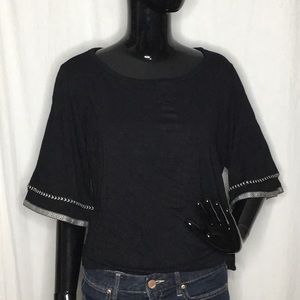 W5 black top in size large with cute bell sleeves
